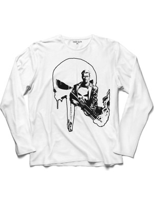 Kendim Seçtim The Crazy Punısher War Cezalandırıcı Logo Uzun Kollu Sweatshirt