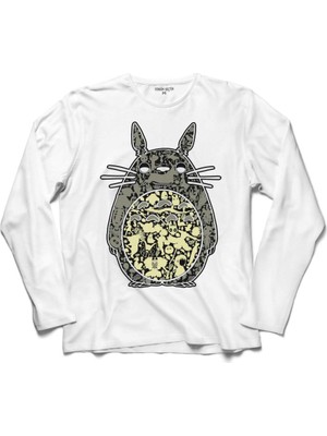 Kendim Seçtim Totoro My Neıghbor Owl Baykuş Fıshıng Uzun Kollu Sweatshirt