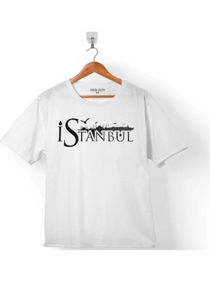 Kendim Seçtim Tipografik İstanbul Silüet Tasarım Martı 2 Çocuk T-Shirt