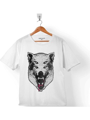 Kendim Seçtim Kurt Kafa Göz Yanılması Wolf Head Çocuk T-Shirt