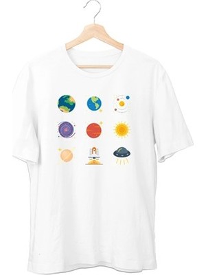 AyveGa Planets Bisiklet Yaka T-Shirt