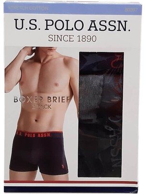 U.S. Polo Assn. 80097 3'lü Likralı Erkek Boxer