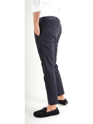 Luppo Club Kroko Kumaş Slim Fit Lacivert Erkek Pantolon Riva