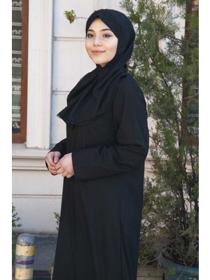 Nesliay Boydan Tesettür Namaz Elbisesi Siyah 4517