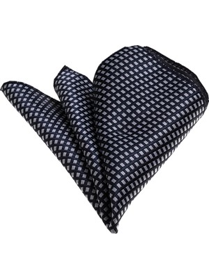 Exve Exclusive Lacivert Kafes Desen Yaka Mendili