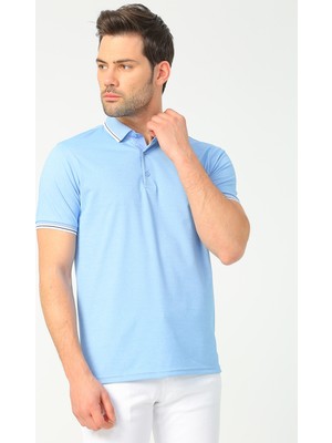 Fabrika Comfort Erkek Mavi Polo Yaka T-Shirt