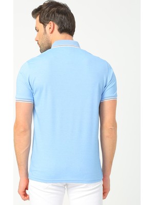 Fabrika Comfort Erkek Mavi Polo Yaka T-Shirt