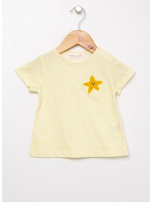 Mammaramma Kız Bebek Baskılı Sarı T-Shirt