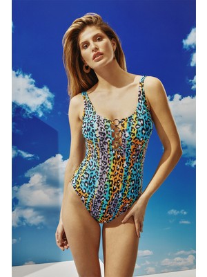 Bonesta Swimwear Halka Aksesuarlı U Yaka Mayo