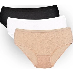 3 adet Jakarlı Kalp Desenli Kadın Bato Külot 100