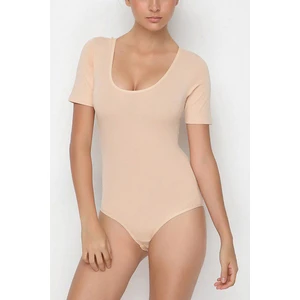 Desensiz U Yaka Kısa Kol Kadın Body / Bodysuit 2945