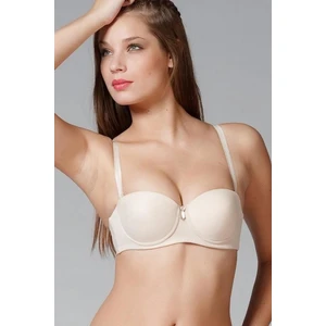 Yeni İnci Telli Destekli Kaplı Straplez Sütyen 6666