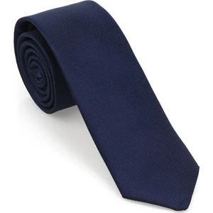 Lacivert Oxford Model Mendilli Slim Kravat-Brianze