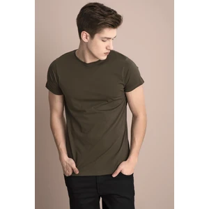 Tena Moda Erkek Haki Bisiklet Yaka Basic Tişört