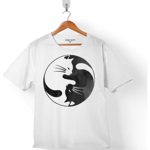 Kendim Seçtim Ying Yang Black Hıpster Cat Kara Kedi Çocuk T-Shirt