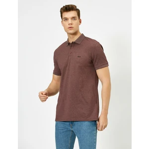 Erkek Polo Yaka Metal Logo Detaylı Slim Fit Tişört