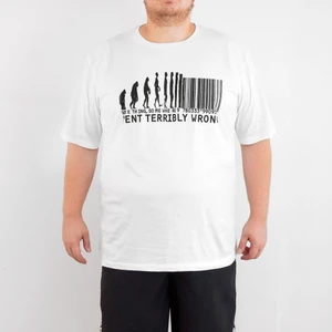 Bant Giyim - Barkod 4xl Büyük Beden Beyaz Erkek T-Shirt
