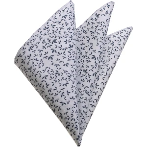 Exve Exclusive Beyaz Çiçekli Yaka Mendili