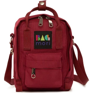 Bordo Çapraz Kare Paraşüt Mini Çanta