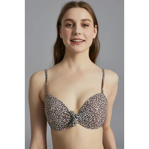 Baskılı Leopard Cup Bikini Üstü