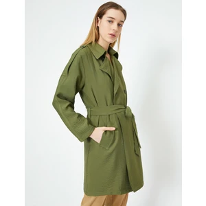 Cepli Beli Kuşaklı Trençkot