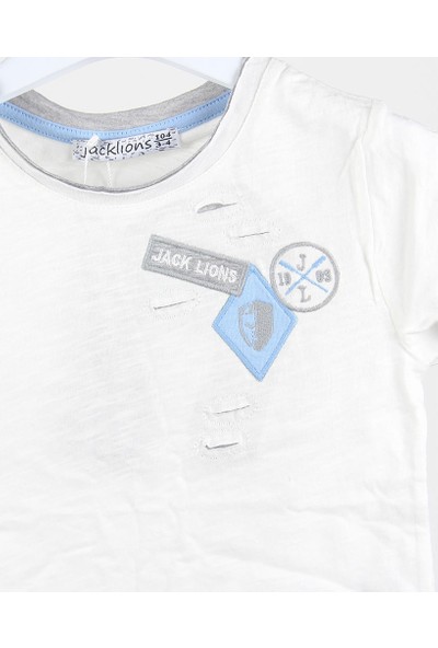 Jack Lions Erkek Bebek Lazer Kesim Kısa Kol T-Shirt