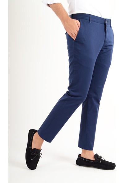 Luppo Club Chino Gabardin Indigo Erkek Pantolon