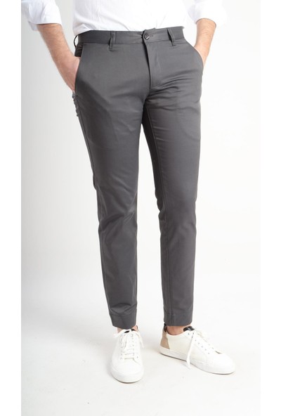 Luppo Club Slim Fit Yandan Cep Füme Erkek Pantolon Bolu