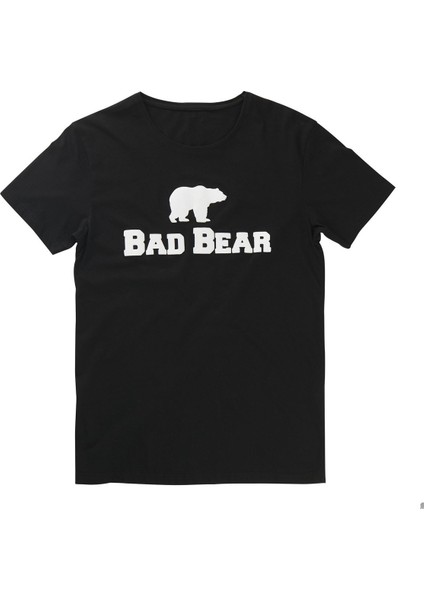 Bad Bear Erkek Siyah Baskılı Bisiklet Yaka Tişört