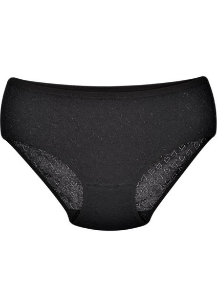 3 adet Jakarlı Kalp Desenli Kadın Bato Külot 100