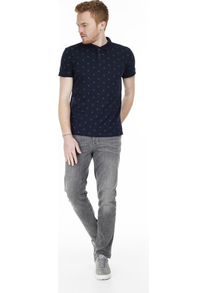 242049 Pool Lacivert Lacivert Desenli Erkek Polo T-Shirt fırsatları