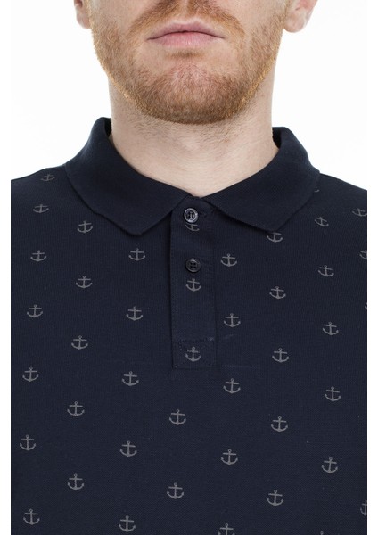 242049 Pool Lacivert Lacivert Desenli Erkek Polo T-Shirt indirimleri