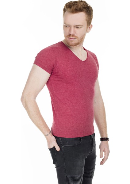 V Yaka T Shirt Erkek T SHİRT 54166