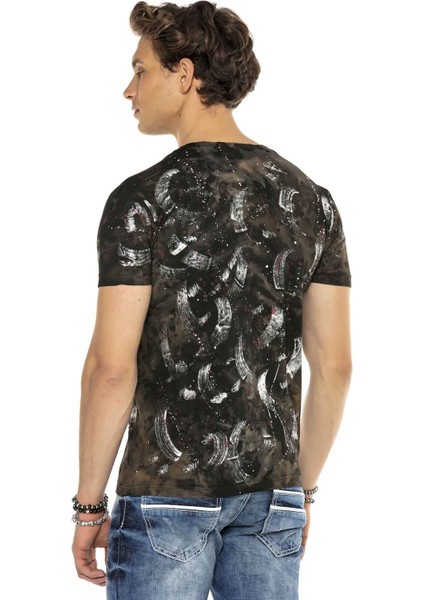 Cipo&Baxx CT560 El Boyama Simli Karanlık Kirli Renk T-Shirt indirimleri