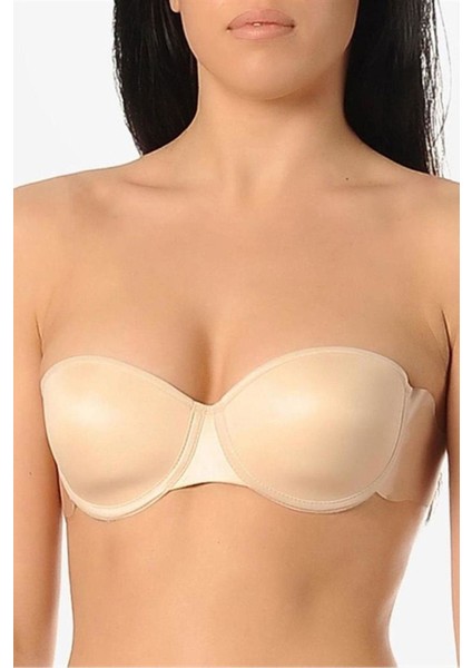 Balenli Push Up Dekolte / Yapışkanlı / Silikon Sütyen 8004