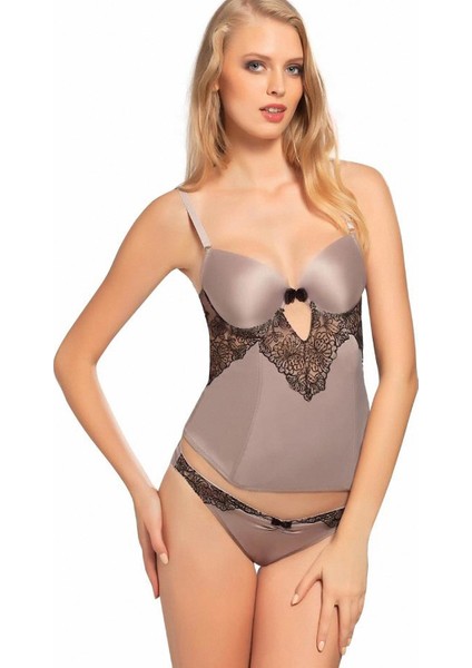 Balenli Desteksiz Kaplı Askılı Büstiyer Sütyen Takım 4556 fiyatları