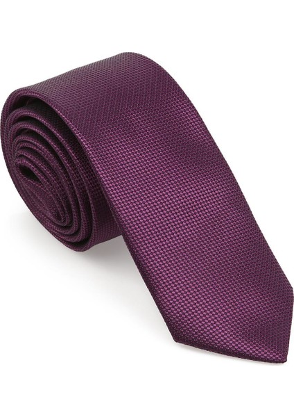 Mürdüm Oxford Model Mendilli Slim Kravat-Brianze