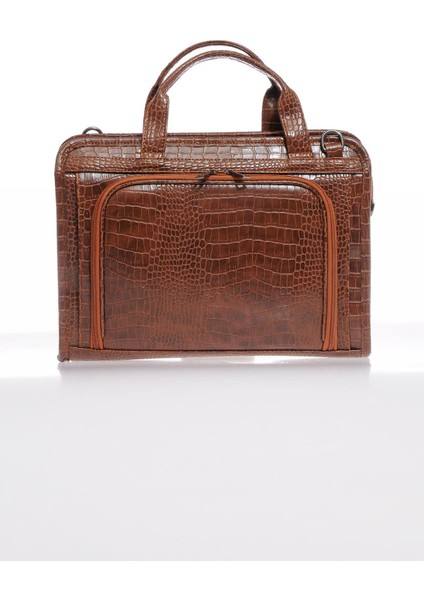 Luxury SG071219 Kroko/taba Unisex Evrak Çantası