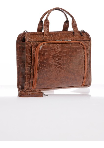 Luxury SG071219 Kroko/taba Unisex Evrak Çantası