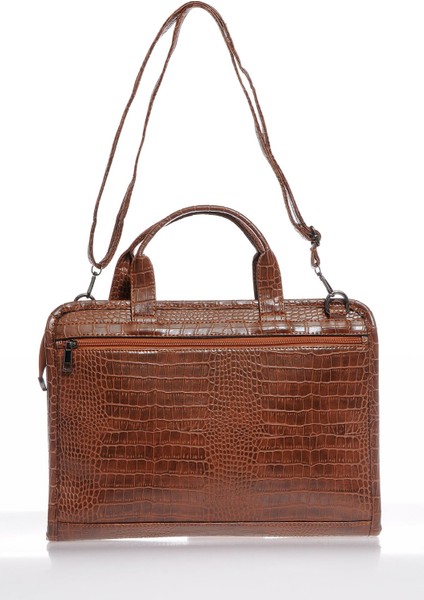 Luxury SG071219 Kroko/taba Unisex Evrak Çantası
