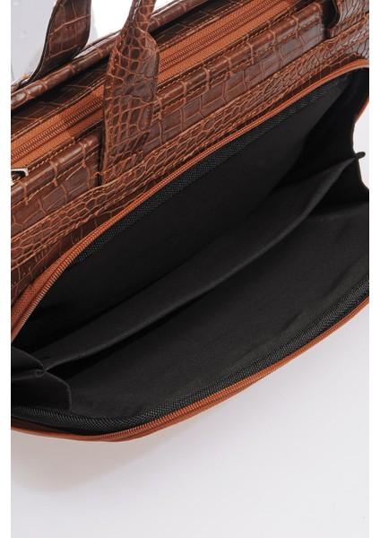 Luxury SG071219 Kroko/taba Unisex Evrak Çantası