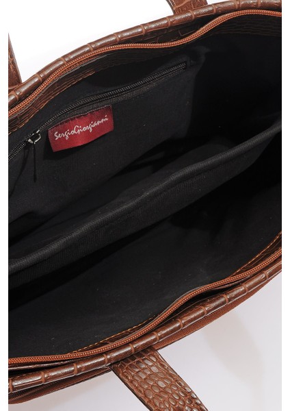 Luxury SG071219 Kroko/taba Unisex Evrak Çantası