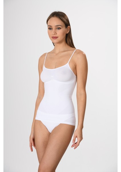 Ince Ip Askılı 16888 Örme Seamless Dikişsiz Soft Basic Kadın Parlak Korsajlı Korse Atlet fırsatları