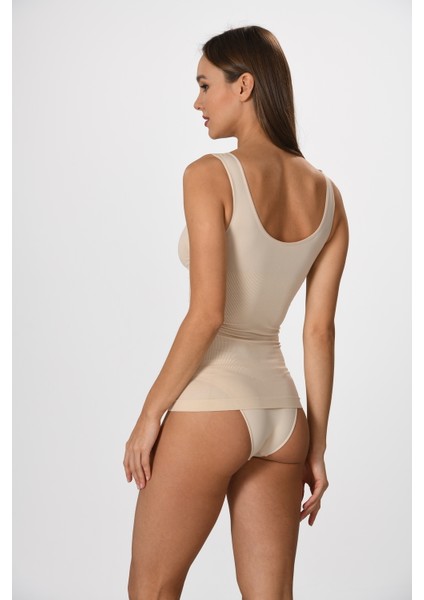 Kalın Askılı 16428 Örme Seamless Dikişsiz Soft Basic Kadın Toparlayıcı Korse Atlet