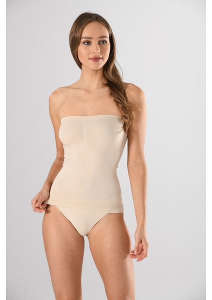 Büzgülü Straples Uzun 11040 Örme Seamless Dikişsiz Soft Basic Kadın Atlet