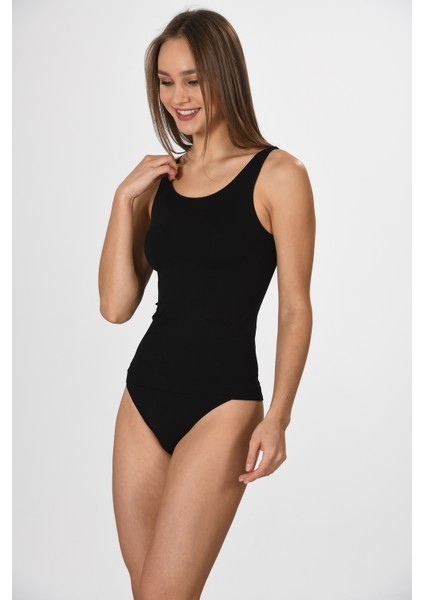 Kalın Askılı 1601 Örme Seamless Dikişsiz Soft Basic Kadın Atlet