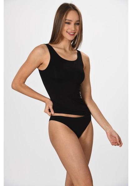 Kalın Askılı 1601 Örme Seamless Dikişsiz Soft Basic Kadın Atlet