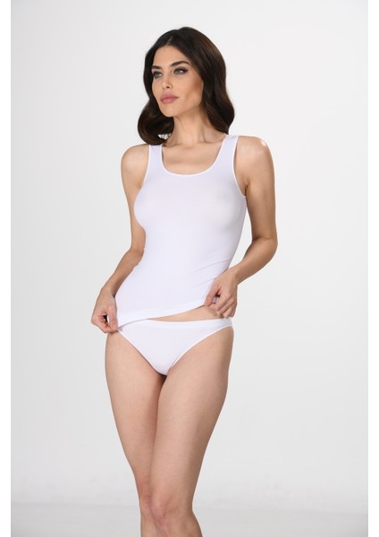 Kalın Askılı 1601 Örme Seamless Dikişsiz Soft Basic Kadın Atlet