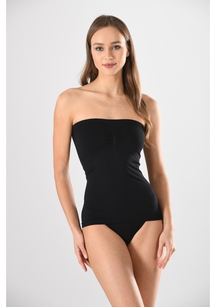 Büzgülü Straples Uzun 11040 Örme Seamless Dikişsiz Soft Basic Kadın Atlet modelleri