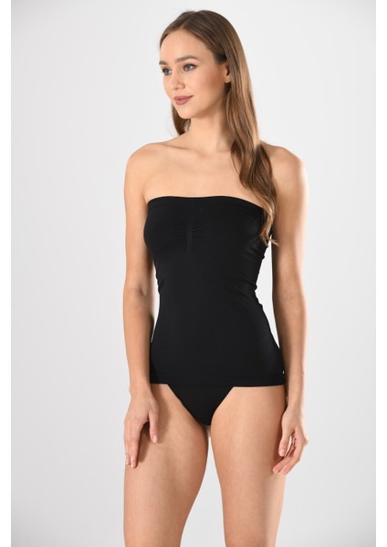 Büzgülü Straples Uzun 11040 Örme Seamless Dikişsiz Soft Basic Kadın Atlet